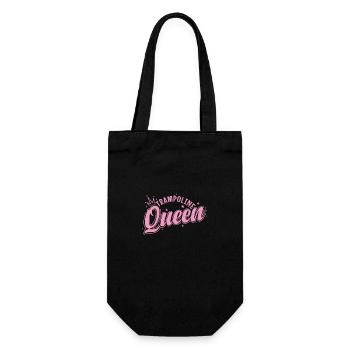 Trampoline Queen springen Sport Freizeit - Geschenkbeutel für Flaschen - Schwarz - Vorne