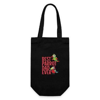 Best Parrot Dad Ever Animal Bird - Gift Bag for Bottles - black - Front