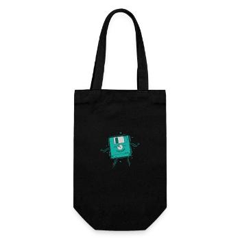 Floppy Disk Dances Retro Storage Module Disk - Gift Bag for Bottles - black - Front