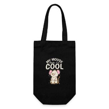 My Mouse thinks I’m cool Nagetier Käse - Geschenkbeutel für Flaschen - Schwarz - Vorne