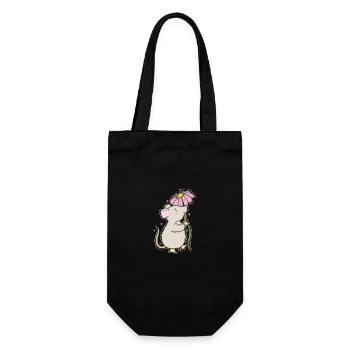 Mouse with Flower Nature Cheese Pet - Gift Bag for Bottles - black - Front