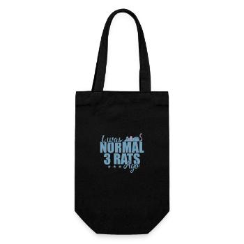 I was normal 3 Rats ago Rodent - Gift Bag for Bottles - black - Front