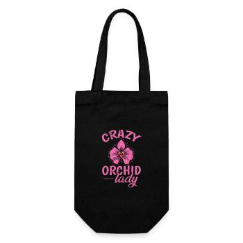 Crazy Orchid Lady Plant Flower - Gift Bag for Bottles - black - Front