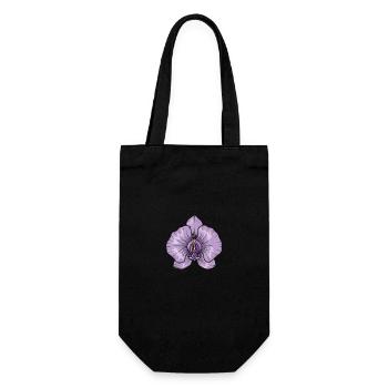 Orchid Blossom Plant - Gift Bag for Bottles - black - Front