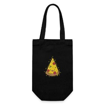 delicious pizza with salami - Gift Bag for Bottles - black - Front
