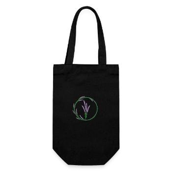 Lavendel Kreis Pflanze Garten Duft - Geschenkbeutel für Flaschen - Schwarz - Vorne