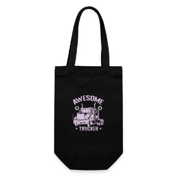 Awesome Trucker Beruf Lieferung - Geschenkbeutel für Flaschen - Schwarz - Vorne