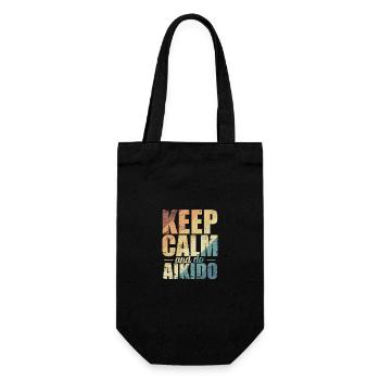 Keep Calm and do Aikido Training - Geschenkbeutel für Flaschen - Schwarz - Vorne