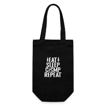 Eat Sleep Camp Repeat Holiday Hobby - Gift Bag for Bottles - black - Front