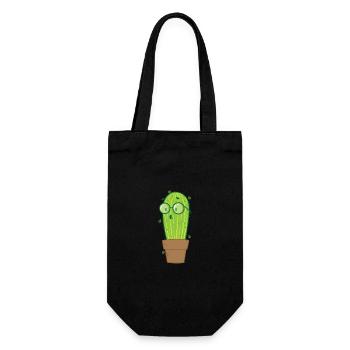 Nerd Cactus Plant - Gift Bag for Bottles - black - Front