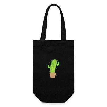 Cactus in Pot Plant Environment - Gift Bag for Bottles - black - Front