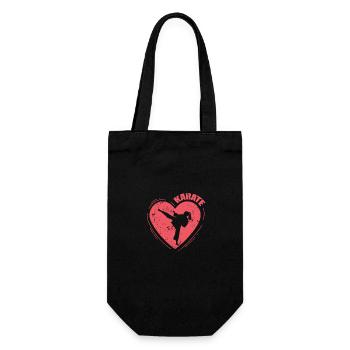 Cœur avec karaté et arts martiaux - Sac à bouteille - noir - Devant
