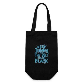 Karate, Keep Training until the Belt turns Black - Gift Bag for Bottles - black - Front