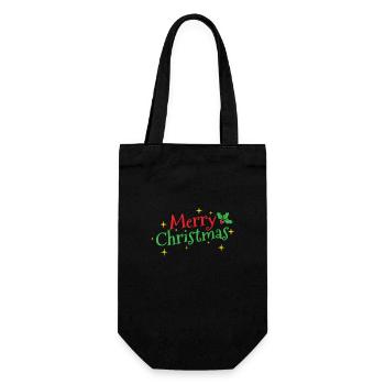 Merry Christmas Weihnachten - Gift Bag for Bottles - black - Front
