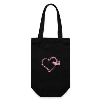 Best Mom Muttertag Mami - Geschenkbeutel für Flaschen - Schwarz - Vorne