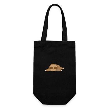 Sloth sleeping on the ground - Gift Bag for Bottles - black - Front