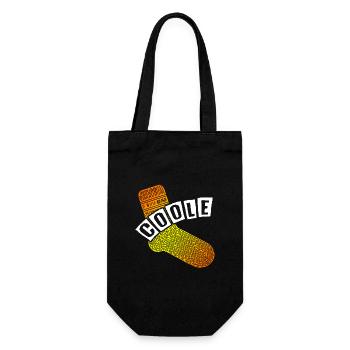 Coole Socke - lustiges Motivationsdesign - Geschenkbeutel für Flaschen - Schwarz - Vorne