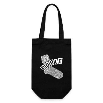 Coole Socke - lustiges Motivationsdesign - Geschenkbeutel für Flaschen - Schwarz - Vorne