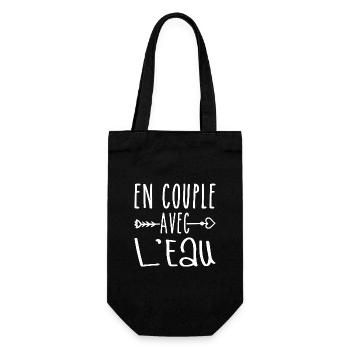 Couples with Water, Water Fans Gift - Gift Bag for Bottles - black - Front