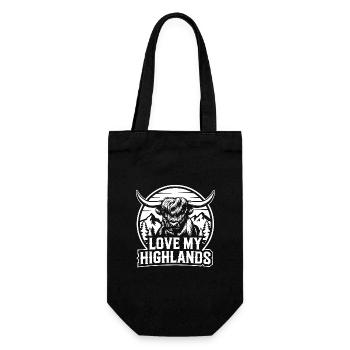 Love My Highlands - Highland Graphic and Saying - Gift Bag for Bottles - black - Front