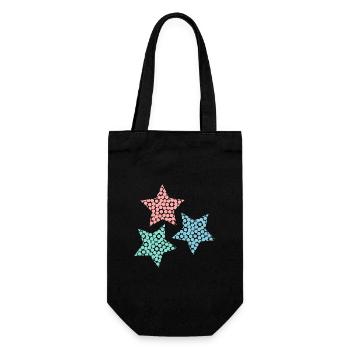 STERN. STERNE. STERN. STERNE. FEST. JAHRESTAG - Geschenkbeutel für Flaschen - Schwarz - Vorne