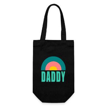 DADDY. DAD. DAD. FATHER's DAY. HAPPY BIRTHDAY DAD. - Gift Bag for Bottles - black - Front