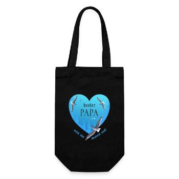 bester Papa - Geschenkbeutel für Flaschen - Schwarz - Vorne