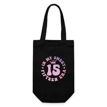 In My Sweet Fifteen Era 15th Birthday 15th - Gift Bag for Bottles - black - Front