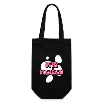 Stay Focused Positive Affirmations Pink Women - Gift Bag for Bottles - black - Front