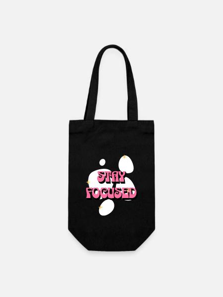 Restez concentré Affirmations positives Femmes roses - Sac à bouteille - noir