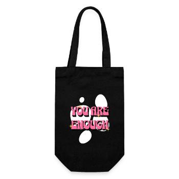 You Are Enough - Du bist Genug - Pink für Frauen - Geschenkbeutel für Flaschen - Schwarz - Vorne