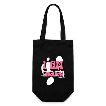I Am Enough Positive Affirmationen Pink Frauen - Geschenkbeutel für Flaschen - Schwarz - Vorne