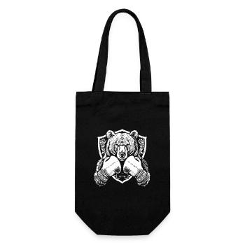 Grizzly Bear Boxer Boxing MMA - Gift Bag for Bottles - black - Front