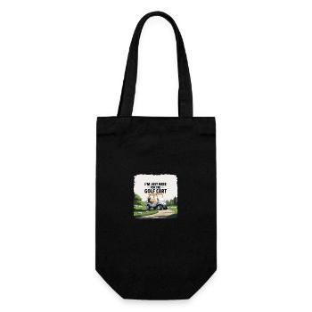 Golfen - Im Just here for the Golfcart - Geschenkbeutel für Flaschen - Schwarz - Vorne