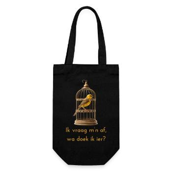 I wonder? Antwerp dialect Shirts - Gift Bag for Bottles - black - Front