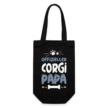 Offizieller Corgi Papa T-Shirt - Geschenkbeutel für Flaschen - Schwarz - Vorne