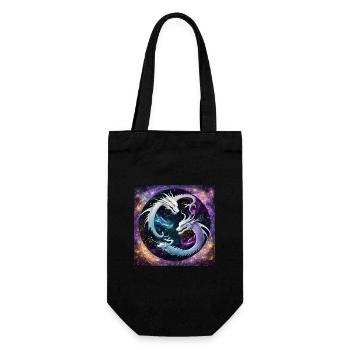 Dragon Yin und Yang - Geschenkbeutel für Flaschen - Schwarz - Vorne