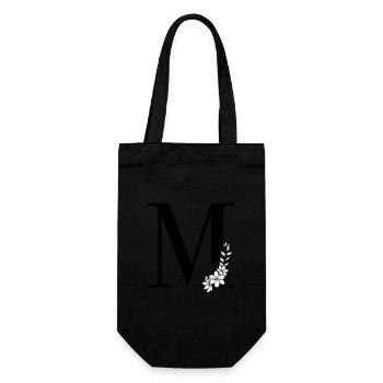 Buchstabe M - Geschenkbeutel für Flaschen - Schwarz - Vorne