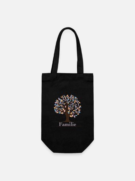 Family tree - Gift Bag for Bottles - black