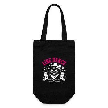 I love my cat and line dancing - Gift Bag for Bottles - black - Front