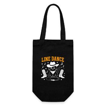 I love my cat and line dancing - Gift Bag for Bottles - black - Front