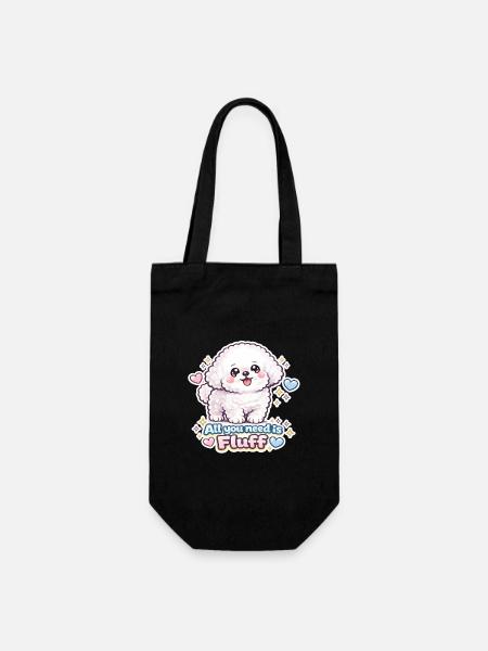 Tout ce dont vous avez besoin, c’est du fluff - Un design de chien bichon mignon - Sac à bouteille - noir