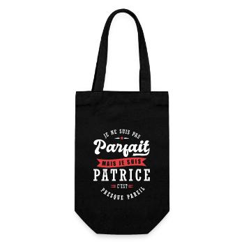 Patrice Parfait Cadeau prenom Patrice - Sac à bouteille - noir - Devant