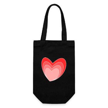 VALENTINSTAG. ICH LIEBE DICH. ICH LIEBE DICH. LIEBE. LIEBE - Geschenkbeutel für Flaschen - Schwarz - Vorne