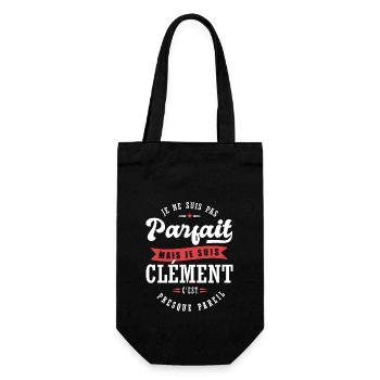Clément Parfait Cadeau prenom Clement - Sac à bouteille - noir - Devant