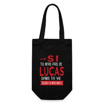 Lucas Si tu n as pas un lucas Cadeau humour - Sac à bouteille - noir - Devant