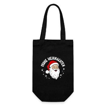 Frohe Weihnachten Ugly Christmas Sweater - Geschenkbeutel für Flaschen - Schwarz - Vorne