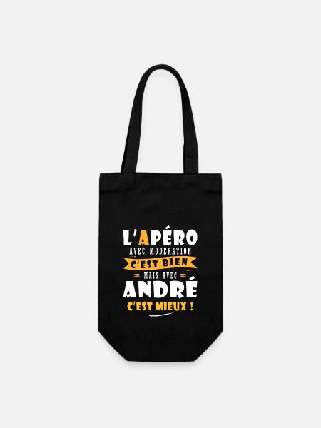 André Cadeau Humour personnalisé cadeau andré - Sac à bouteille - noir