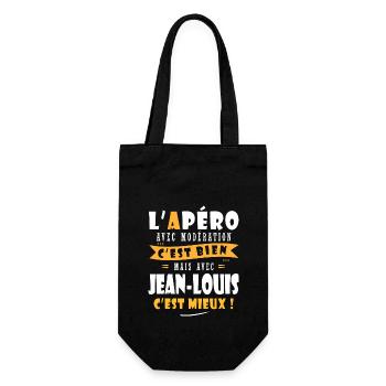 Jean-louis cadeau Humour cadeau jean louis - Sac à bouteille - noir - Devant