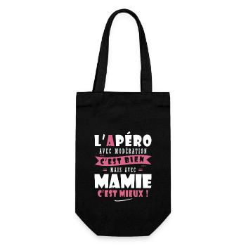Mamie Cadeau Humour cadeau grand mère - Sac à bouteille - noir - Devant